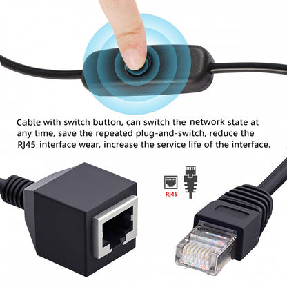 RJ45 CAT6 8P8C STP UTP Male to Female Extension Cable with 304 Singal Switch On/Off LAN Ethernet Network Patch Cord