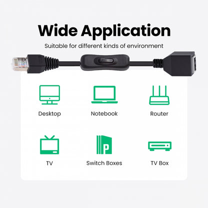 RJ45 CAT6 8P8C STP UTP Male to Female Extension Cable with 304 Singal Switch On/Off LAN Ethernet Network Patch Cord