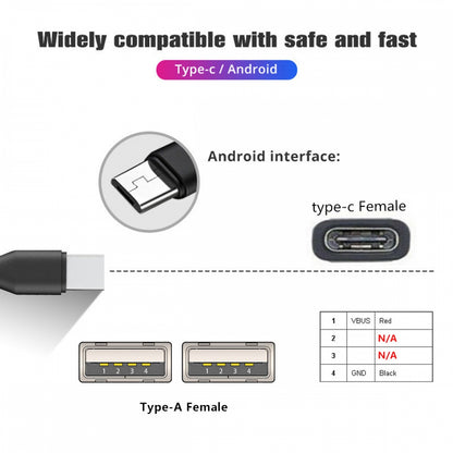 Type-C USB-C Female DC 5V to Dual USB 2.0 Standard Type-A Female Splitter Extension Charge Cable