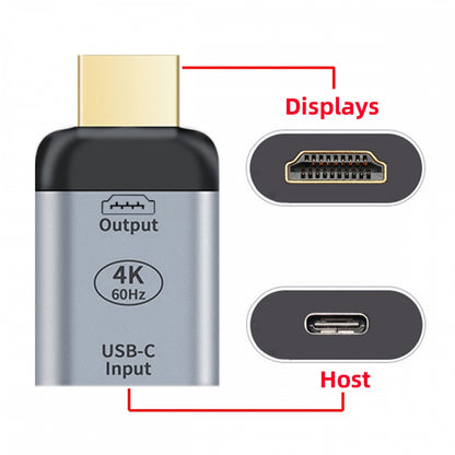 Cablecc 4K@60Hz USB-C Female Source to HDMI Sink HDTV Adapter, 1080P, Compatible with Laptop, Phone, Tablet