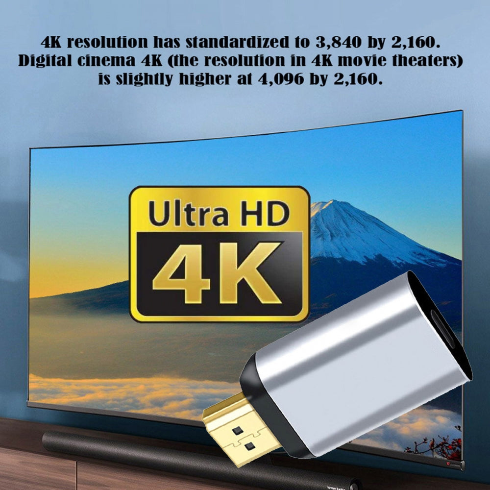 Cablecc 4K@60Hz USB-C Female Source to HDMI Sink HDTV Adapter, 1080P, Compatible with Laptop, Phone, Tablet