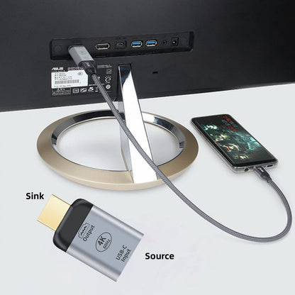 Cablecc 4K@60Hz USB-C Female Source to HDMI Sink HDTV Adapter, 1080P, Compatible with Laptop, Phone, Tablet