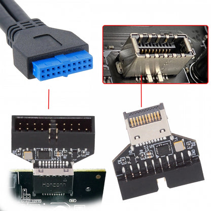 Type-E IDC Socket USB 3.1 Front Panel Header to USB 3.0 20Pin Header Extension Adapter with CH334P for Desktop Motherboard