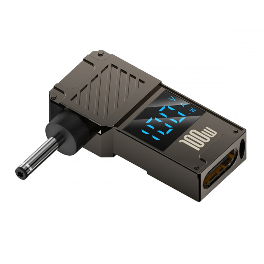 Type-C USB-C Input to DC 3.0x1.1mm Jack Smart LED Display 100W Output Power 20V 5A PD Charge 65W Adapter for Laptop