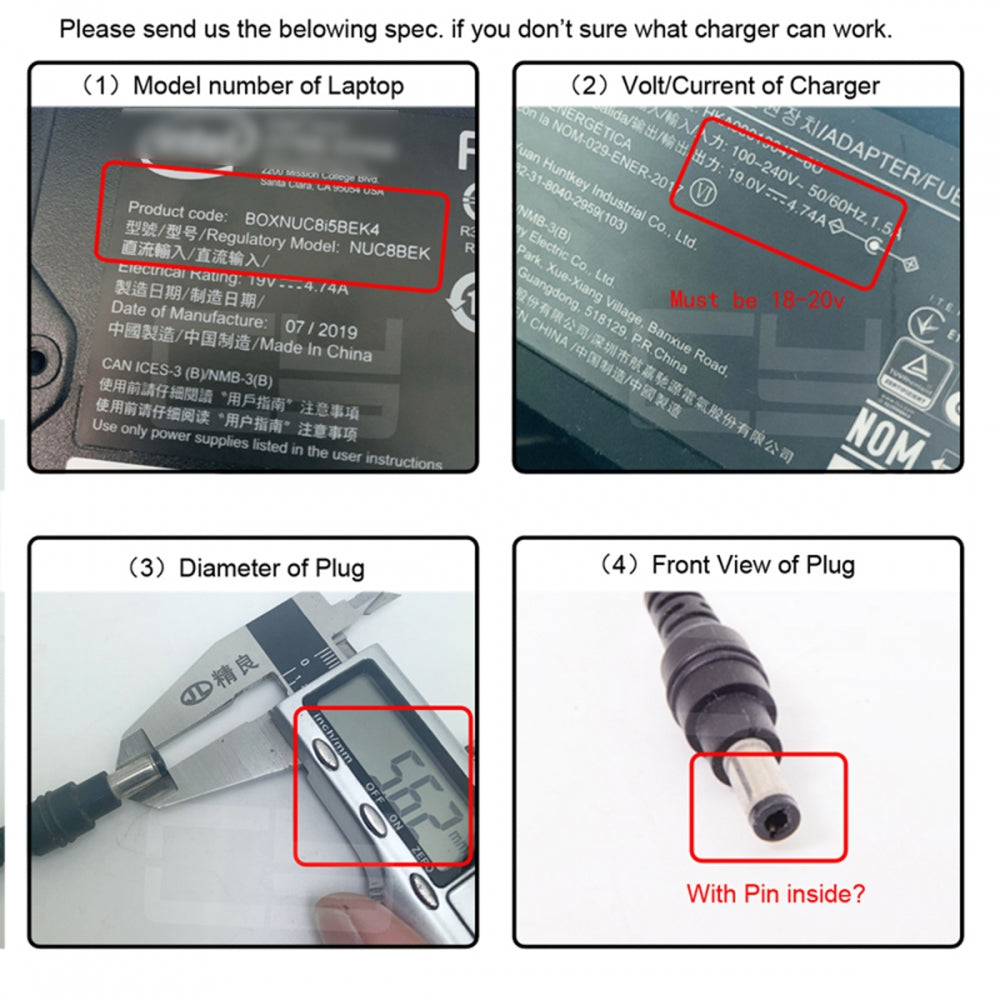 Type-C USB-C Input to DC 3.5x1.35mm Jack Smart LED Display 100W Output Power 20V 5A PD Charge 65W Adapter for Laptop