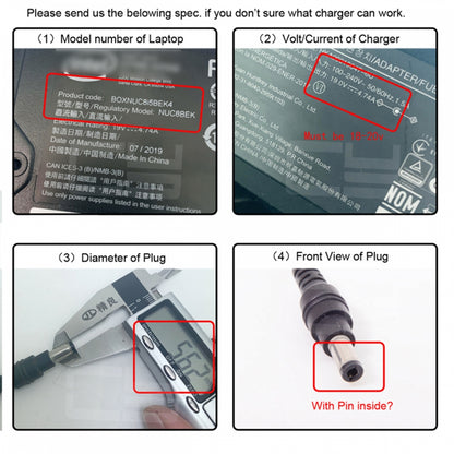 Type-C USB-C Input to DC 6.0x4.4mm Jack Smart LED Display 100W Output Power 20V 5A PD Charge 65W Adapter for Laptop