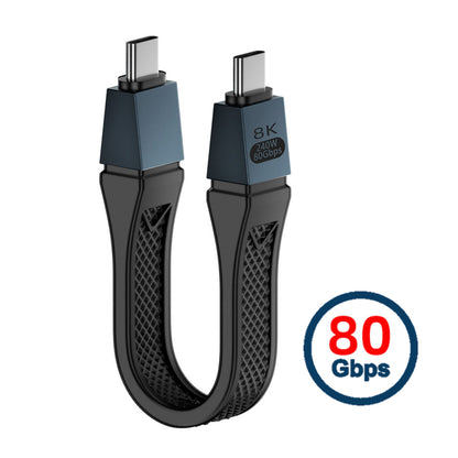 USB5.0 80Gbps Flat Slim FPC Cable 13cm with 240W and 16K@30hz 8K@60Hz 5K@60Hz Compatible with USB4.0 Thunderbolt3/4/5