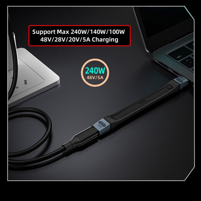 USB5.0 80Gbps Flat Slim FPC Cable 13cm with 240W and 16K@30hz 8K@60Hz 5K@60Hz Compatible with USB4.0 Thunderbolt3/4/5