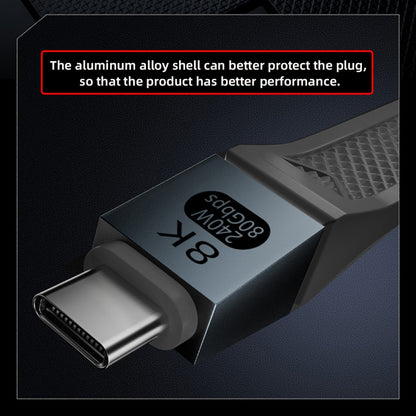 USB5.0 80Gbps Flat Slim FPC Cable 13cm with 240W and 16K@30hz 8K@60Hz 5K@60Hz Compatible with USB4.0 Thunderbolt3/4/5