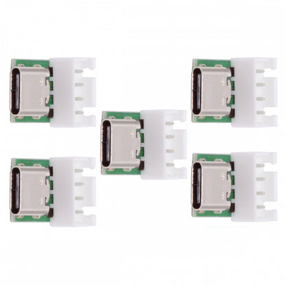 5pcs/set DIY OEM Type C Female Socket Connector to 4Pin Pitch=2.54mm Wafer Socket Vertical USB2.0 Pinout DC 5V Power