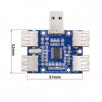 USB 2.0 1-to-4 Four Ports HUB PCBA PCs 4 Devices Type-A Adapter for Keyboard Mouse Scanner Printer