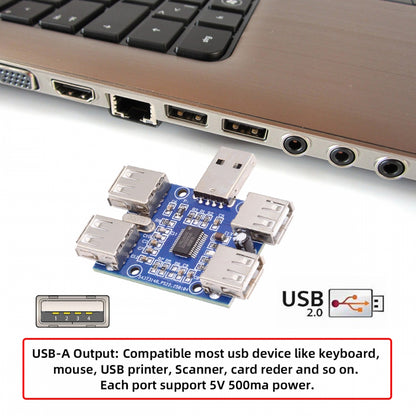 USB 2.0 1-to-4 Four Ports HUB PCBA PCs 4 Devices Type-A Adapter for Keyboard Mouse Scanner Printer