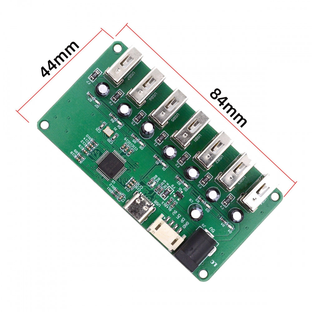 USB2.0 Type-C & 4Pin Pitch=2.0mm Wafer 1-to-7 Ports Type-A HUB PCBA PCs 4 Devices for Keyboard Mouse Scanner Printer