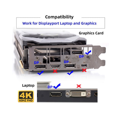 4K@60Hz DP Virtual Display Displayport Active Adapter Dummy Plug Headless Ghost Emulator 1080p@120Hz
