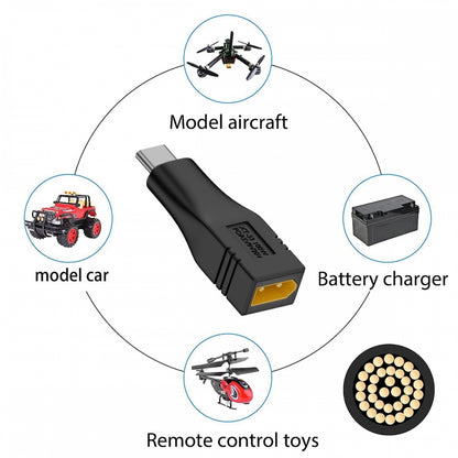 XT30 Male Input SC100 Protocol to Type-C Male Output Fast Charging Adapter for RC Lipo Battery Quadcopter Laptop Phone