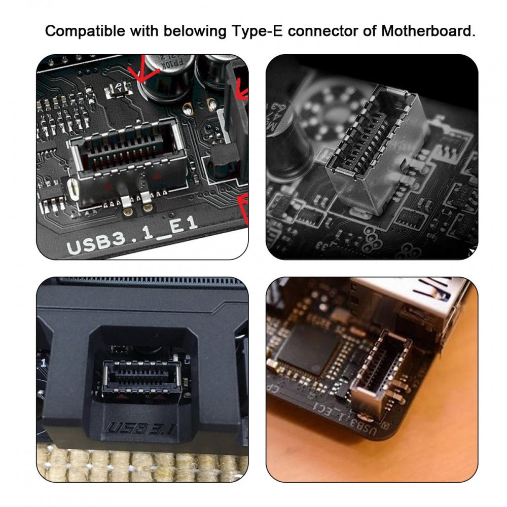 USB 3.1 Front Panel Header Male Type-E to Type-A USB3.0 Female Motherboard Extension Data Adapter