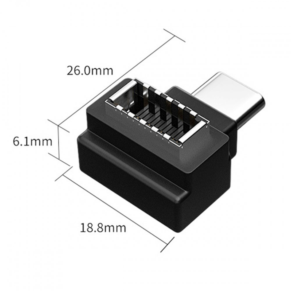 Type-C USB-C Male to Type-E USB 3.1 Front Panel Header Female Motherboard Extension Data Adapter 90 Degree Angled
