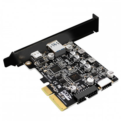 10Gbps Type-E USB 3.1 Front Socket & USB3.0 19Pin/20Pin & Type-A USB-C to PCI-E Express Card Adapter ASM3142 VL822