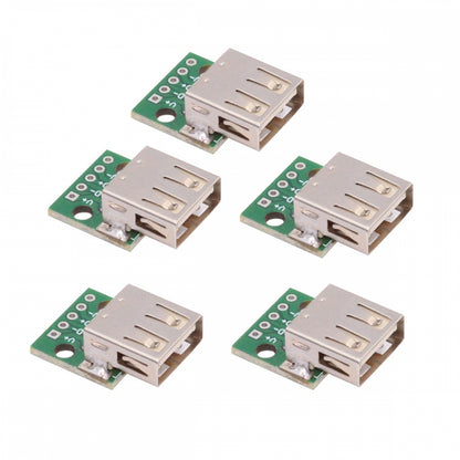 5pcs/set DIY OEM USB2.0 Type-A Female Receptacle Socket Connector with PCB Mounting Assembly Solder Type 480Mbps
