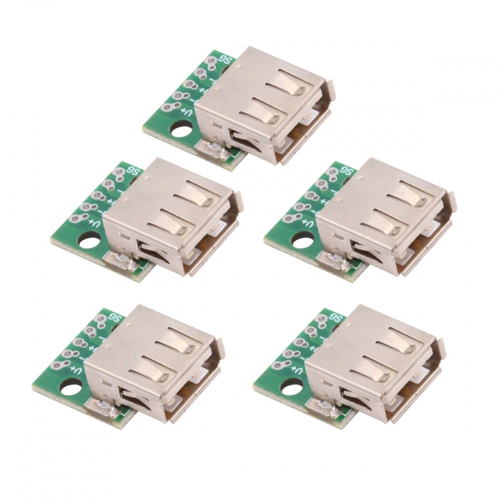 5pcs/set DIY OEM USB2.0 Type-A Female Receptacle Socket Connector with Flange PCB Mounting Assembly Solder Type 480Mbps