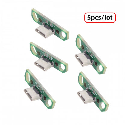 5pcs/set DIY OEM Micro USB2.0 Female Receptacle Socket Connector with PCB Mounting Assembly Solder Type
