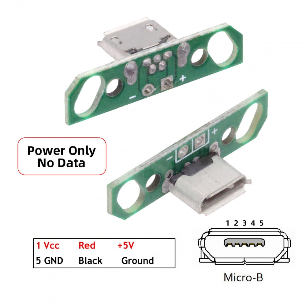 5pcs/set DIY OEM Micro USB2.0 Female Receptacle Socket Connector with Flange PCB Mounting Assembly Solder Type