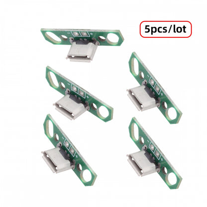 5pcs/set DIY OEM Micro USB2.0 Female Receptacle Socket Connector with Flange PCB Mounting Assembly Solder Type