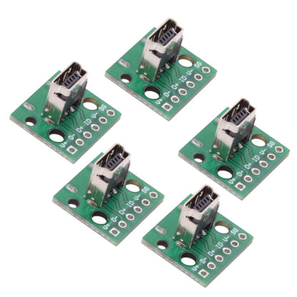 5pcs/set DIY OEM USB2.0 Mini-B Female Receptacle Socket Connector Vertical with PCB Mounting Assembly Solder Type 480Mbps