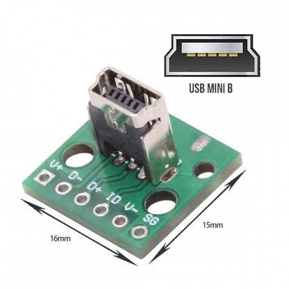 5pcs/set DIY OEM USB2.0 Mini-B Female Receptacle Socket Connector Vertical with PCB Mounting Assembly Solder Type 480Mbps