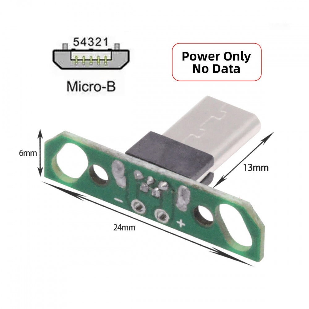 5pcs/set DIY OEM Micro USB2.0 Male Plug Long Connector 13mm Length with PCB Mounting Assembly Solder Type