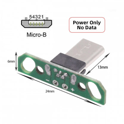 5pcs/set DIY OEM Micro USB2.0 Male Plug Long Connector 13mm Length with PCB Mounting Assembly Solder Type