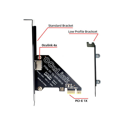 PCI-Express 4.0 PCIE 1x to Oculink SFF-8612 SFF-8611 Host Card for U.2 SSD eGPU External Graphics Card Dock