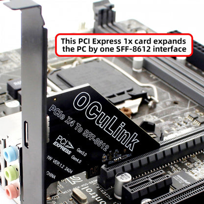 PCI-Express 4.0 PCIE 1x to Oculink SFF-8612 SFF-8611 Host Card for U.2 SSD eGPU External Graphics Card Dock