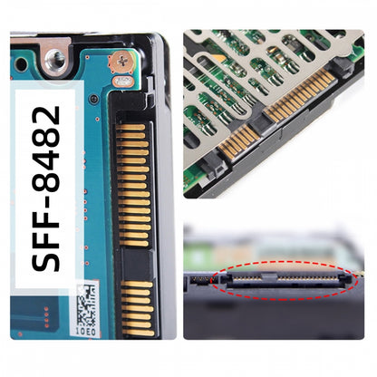 SFF-8482 SAS 29Pin to 7+15 22Pin SATA Hard Disk Drive Raid Adapter with Chipset and Power Port
