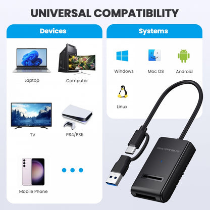 USB 3.0 USB-C Type-C Type-A to NVME M-key M.2 NGFF SATA SSD Docking Horizontal External Cable Enclosure RTL9210B Chipset