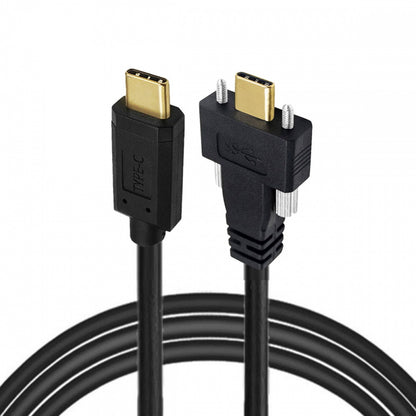 USB 3.1 Type-C Male to Dual Thumbscrew Locking USB-C 10Gbps Data 4K Cable Panel Mount Type