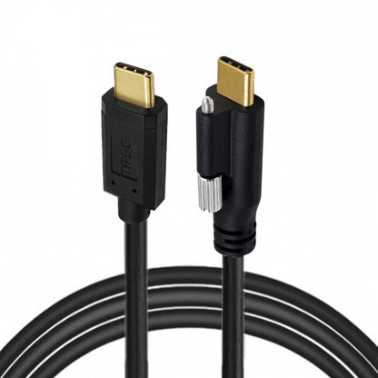USB 3.1 Type-C Male to Single Thumbscrew Locking USB-C 10Gbps Data 4K Cable Panel Mount Type
