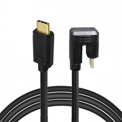 USB3.1 Type-C Male to USB-C 360 Degree Opposite Back Angled 10Gbps Data 4K Cable 65W