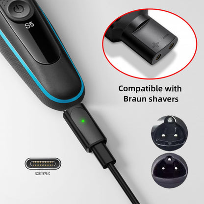 2pcs/lot USB Type-C to 2-Pin Adapter Power Charge Compatible with Braun Electric Hair Clipper Beard Trimmers Shavers