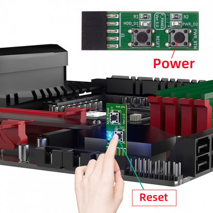 Reset Power Jumper for Computer Mainboard 10Pin Switching Board Adapter With Button For Maintenance Task