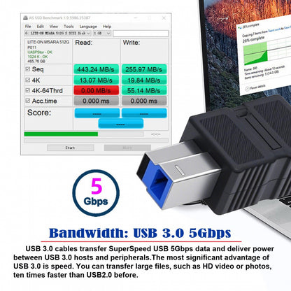 2pcs/lot USB 3.0 Type-B Male to USB3.0 Type-C Male Female Adapter Extension 5Gbps for Disk SSD Camera Data