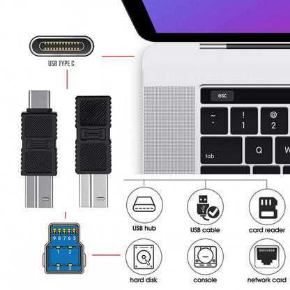 2pcs/lot USB 3.0 Type-B Male to USB3.0 Type-C Male Female Adapter Extension 5Gbps for Disk SSD Camera Data