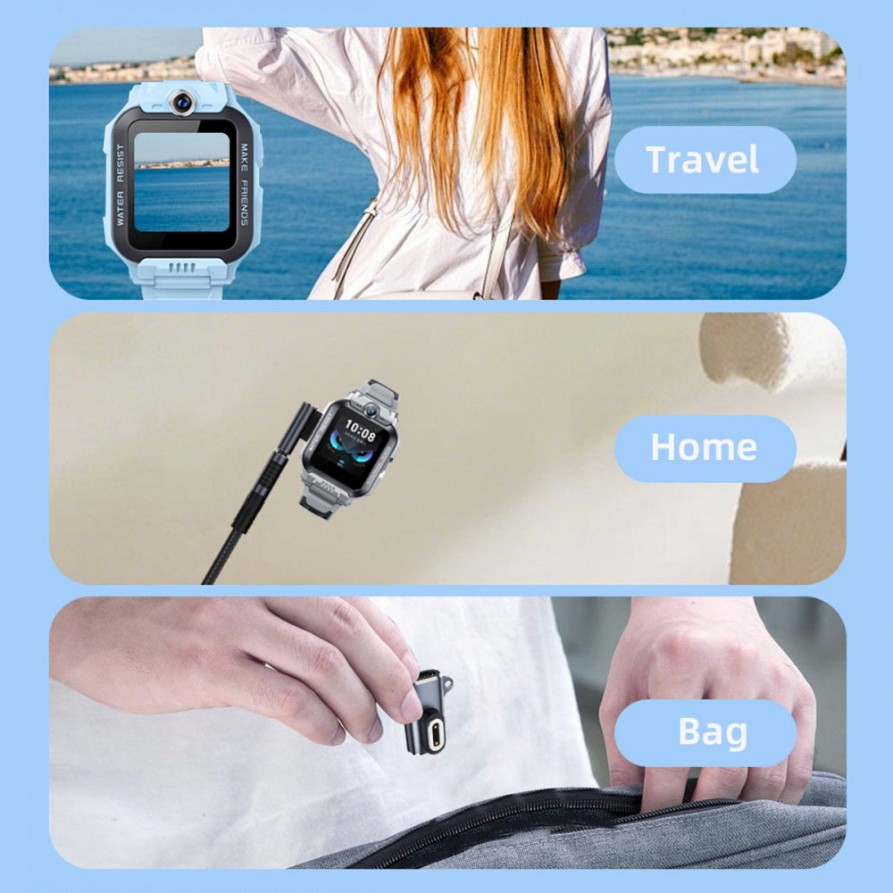 2pcs/lot Magnetic Smart Watch Charging Adapter Horizontal USB Type-C to 2-Pin Compatible with IMOO Z6 Z6S Z6Pro Z7 Z7A Z7S Z8 Z8A Z9 Z10 Z11