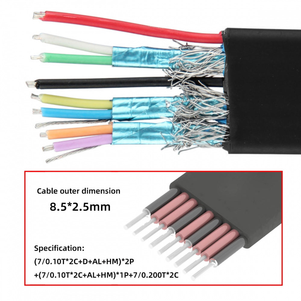 Ultra Flat Slim Dual Port USB 3.0 Female Type-A Panel Type to Motherboard 20Pin 19Pin Header Cable 50cm