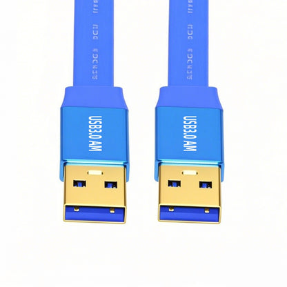 Ultra Flat Slim USB 3.0 Type-A Male to USB3.0 A Male Cable Extension Blue 5Gbps for Disk SSD Camera Data
