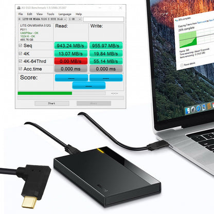 USB3.1 Type-C Male to USB-C Horizontal 90 Degree Left Right Angled 10Gbps Data Cable 65W