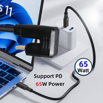USB3.1 Type-C Male to USB-C 360 Degree Opposite Back Angled 10Gbps Data 4K Cable 65W