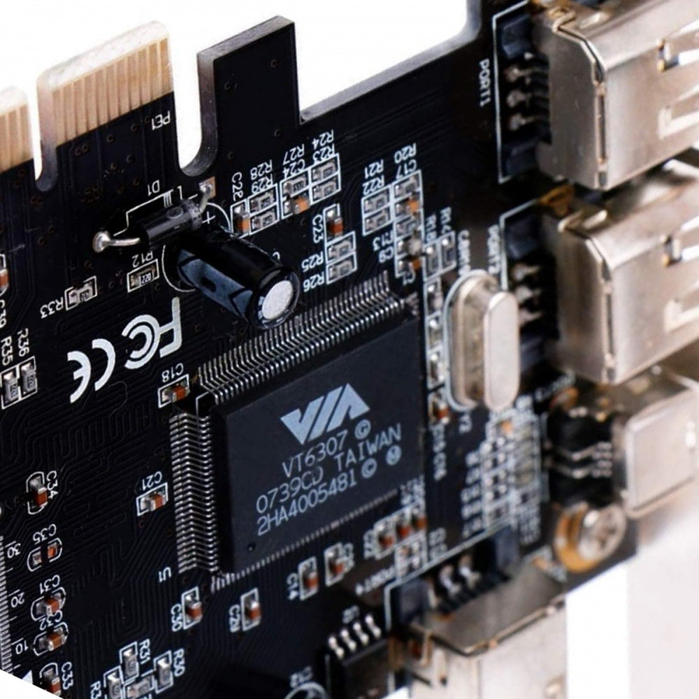 PCI-E 1X 4X 16X to Firewire 400 Capture Card IEEE 1394a PCI Express 4 Ports Card 6Pin and 4Pin IEEE-1394 400Mbps Adapter for Windows Mac Os Linux