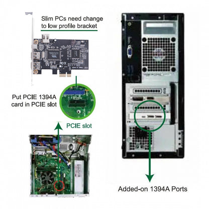 PCI-E 1X 4X 16X to Firewire 400 Capture Card IEEE 1394a PCI Express 4 Ports Card 6Pin and 4Pin IEEE-1394 400Mbps Adapter for Windows Mac Os Linux
