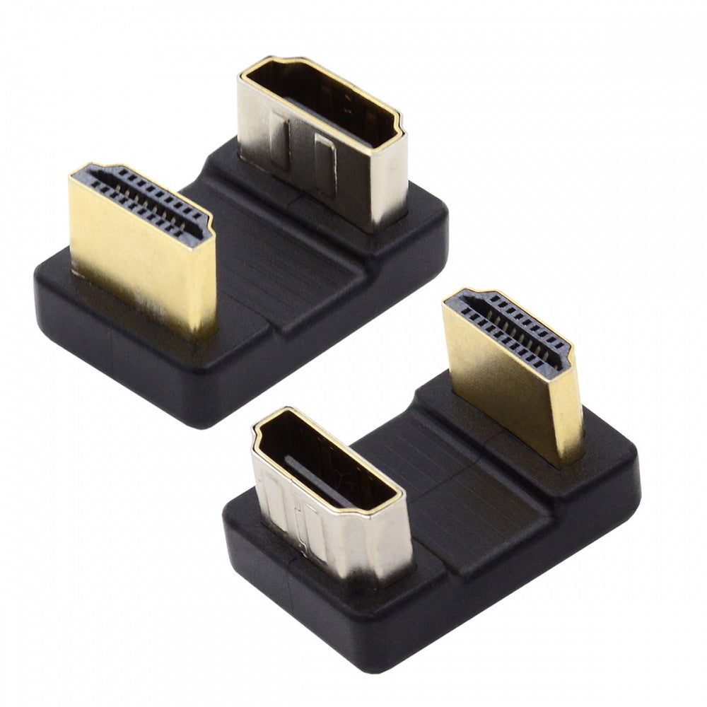 2pcs/lot Up & Down HDMI 1.4 Male Type-A to HDMI Female Port Saver 360 Degree Opposite U Shape Back Angled Extension Adapter